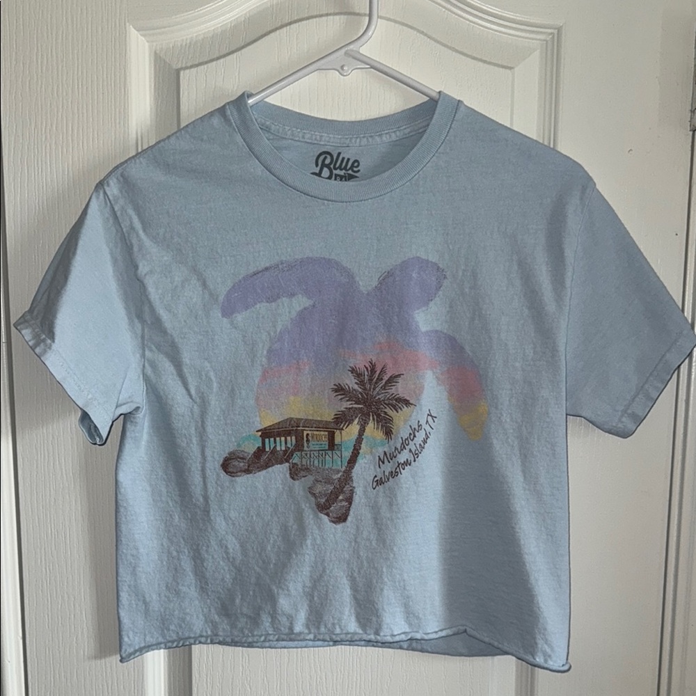 Murdocks Light Blue Tropical Graphic Tee